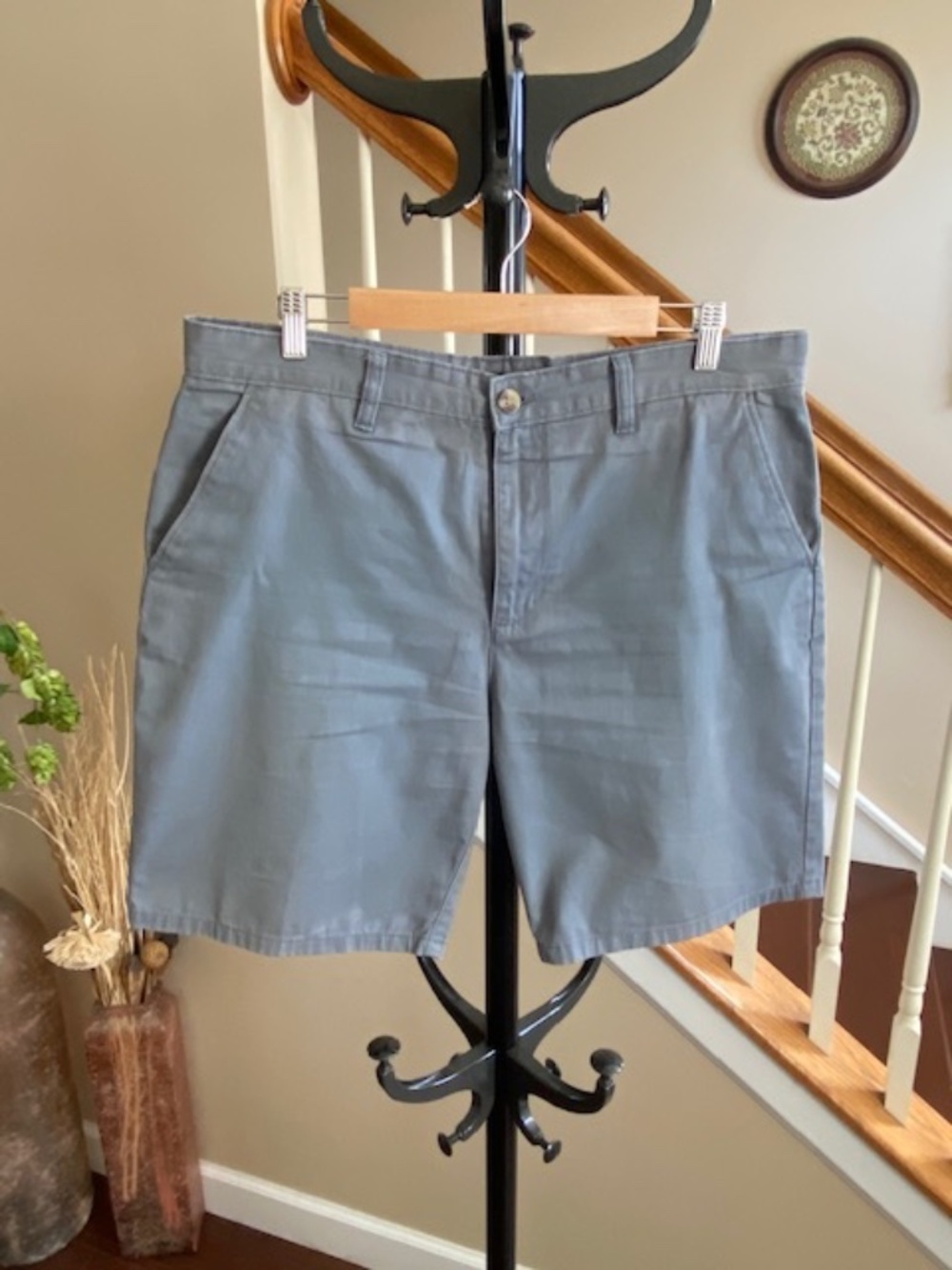 GEORGE Men's Vintage Casual Shorts Gray Waist 36